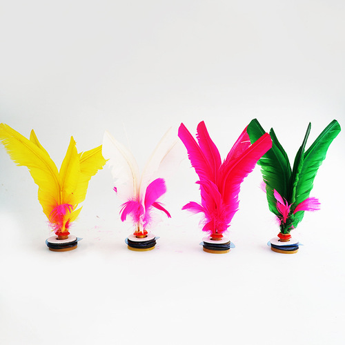 Chicken Feather Shuttlecock Feather Children's Fitness Competition Colorful Goose Feather Shuttlecock Ball Large Flower Shuttlecock Student Shuttlecock