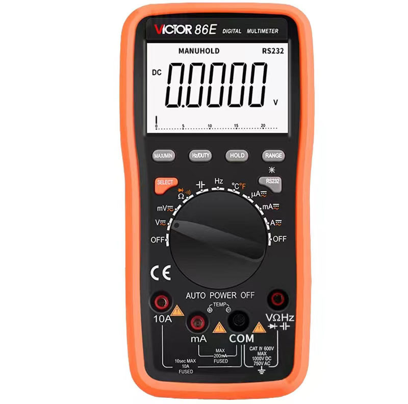 胜利VC86E高精度四位半万用表数字式万能表电容频率温度带USB联机