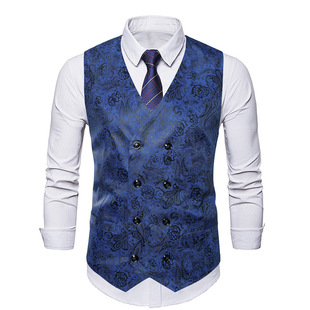 2023 cross-border men's clothing Amazon autumn and winter glossy bronzing trendy dinner formal vest men's suit vest