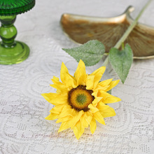 高档PU向日葵单枝仿真假花太阳花家居装饰摆件婚庆路引拍摄花酒店