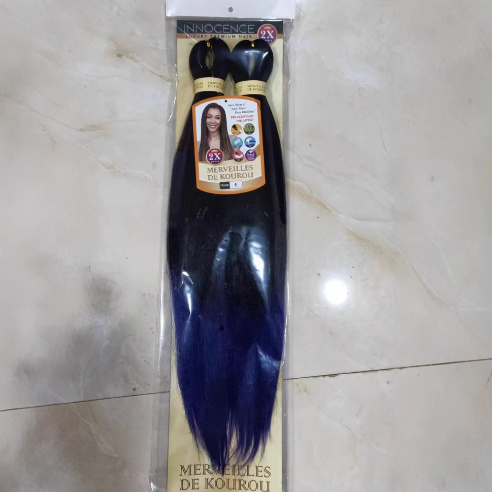 2XEZhair - Peluca de Dos Piezas EZ, Fácil de Trenzar, Fibra de Baja Temperatura, Color Único, Color Degradado, Extensiones de Cabello, Peluca de Rastas