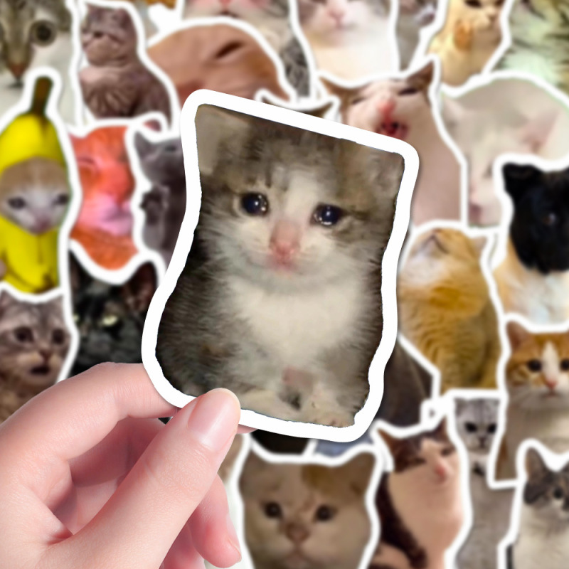 202 cat meme stickers creative funny cute pet ins wind hand book mobile phone case stickers waterproof