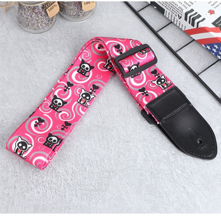 Correa de guitarra eléctrica correa de hombro de impresión de transferencia de calor personalizada correa de guitarra popular correa de 38 pulgadas correa de guitarra de madera de 41 pulgadas