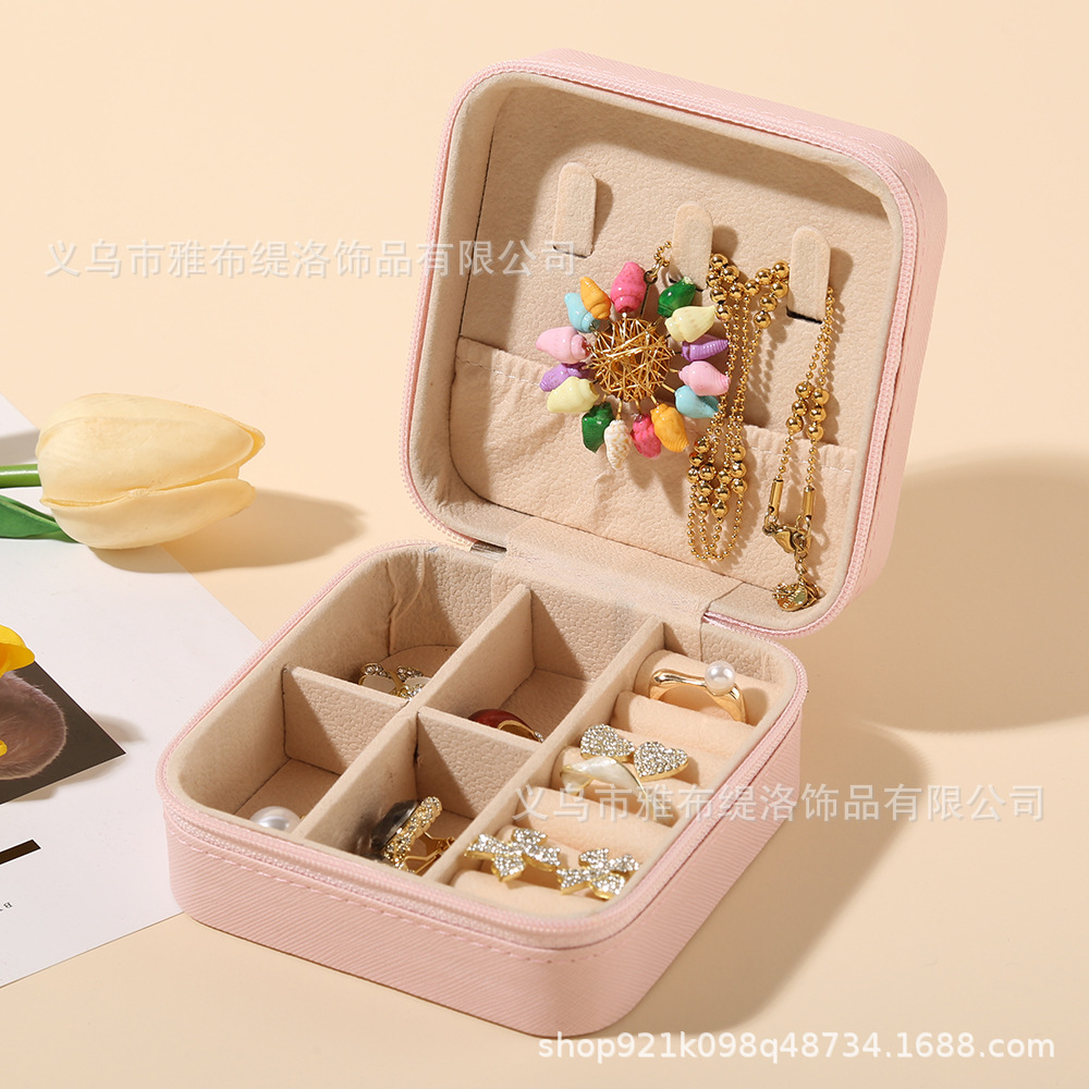 Mini caja de joyería pendientes anillo caja de almacenamiento portátil de viaje caja de joyería colgante collar bolsa suministro directo de fábrica