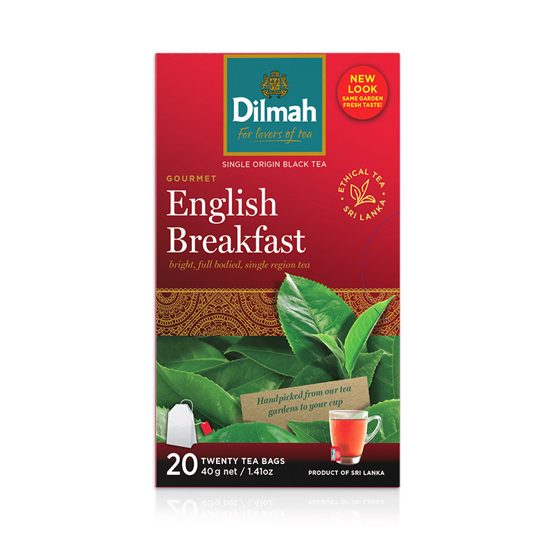 Dilmah English Breakfast Black Tea Bags 20 Bags/Box Sri Lankan English Breakfast Black Tea Bags Dilmah English Breakfast Black Tea Bags 20 Bags/Box Sri Lankan English Breakfast Black Tea Bags