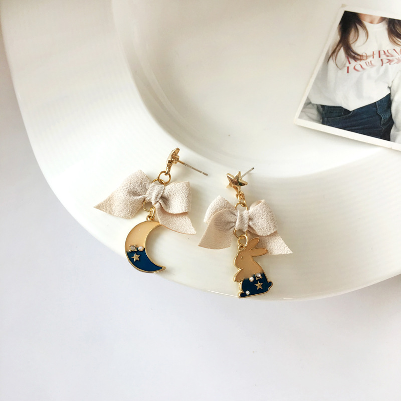 1 Pair Cartoon Style Bow Knot Enamel Alloy Drop Earrings display picture 9