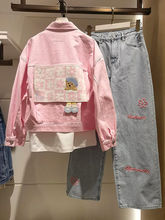 秋季2025新款韩版轻奢独特设计感小个子粉色高级时尚牛仔外套女装