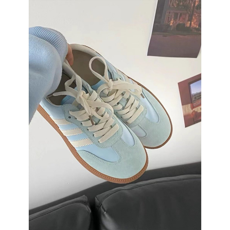 Lightweight Red Thick-Soled Moral Training Shoes for Women 2025 Spring New Genuine Leather Flats-Soled Lace-Up Sports and Casual Shoes