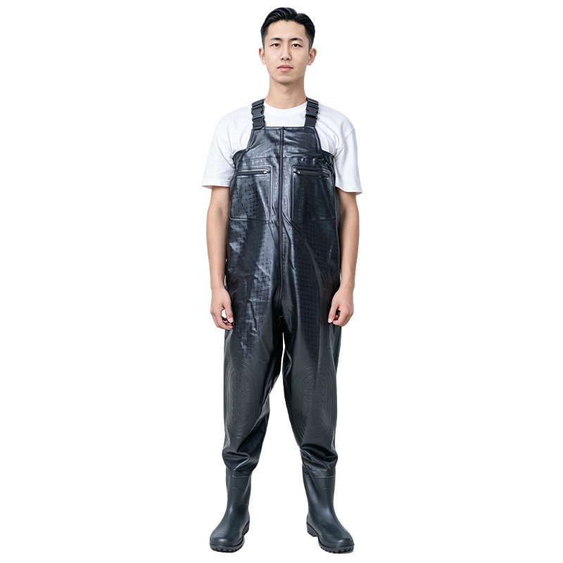 Haixiang wholesale wading pants and water shoes, one-piece waterproof fishing pants for men and women, fishing half-body wading pants, fishing clothing