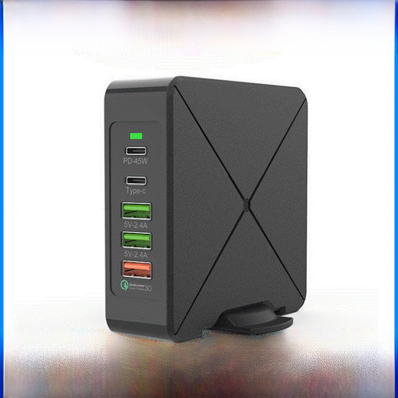 工厂直销新款私模通用多口适配器 PD75WQC3.0多口充电器闪充