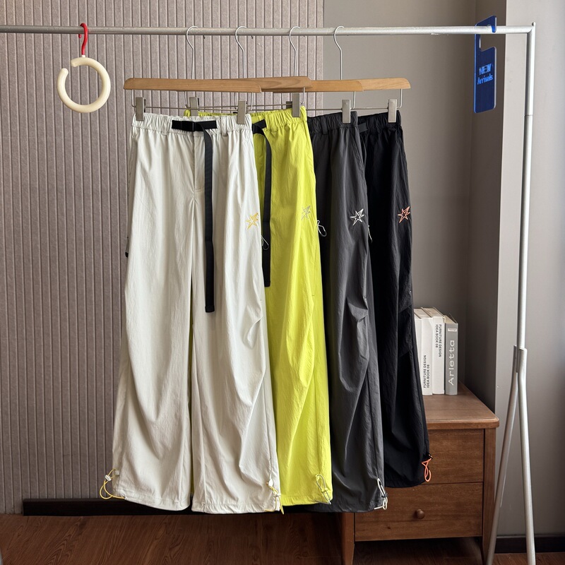 2026 Women's Lightweight Breathable Wide-Leg Slimming Cuffed Quick-Dry Workwear Parachute Pants Sun Protection Pants for Women Spring and Summer 2605 2026 Women's Lightweight Breathable Wide-Leg Slimming Cuffed Quick-Dry Workwear Parachute Pants Sun Protection Pants for Women Spring and Summer 2605