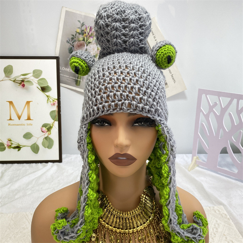 Amazon comercio exterior nueva fiesta transfronteriza para adultos Tricky Funky Octopus Head Sombrero de pulpo de ganchillo