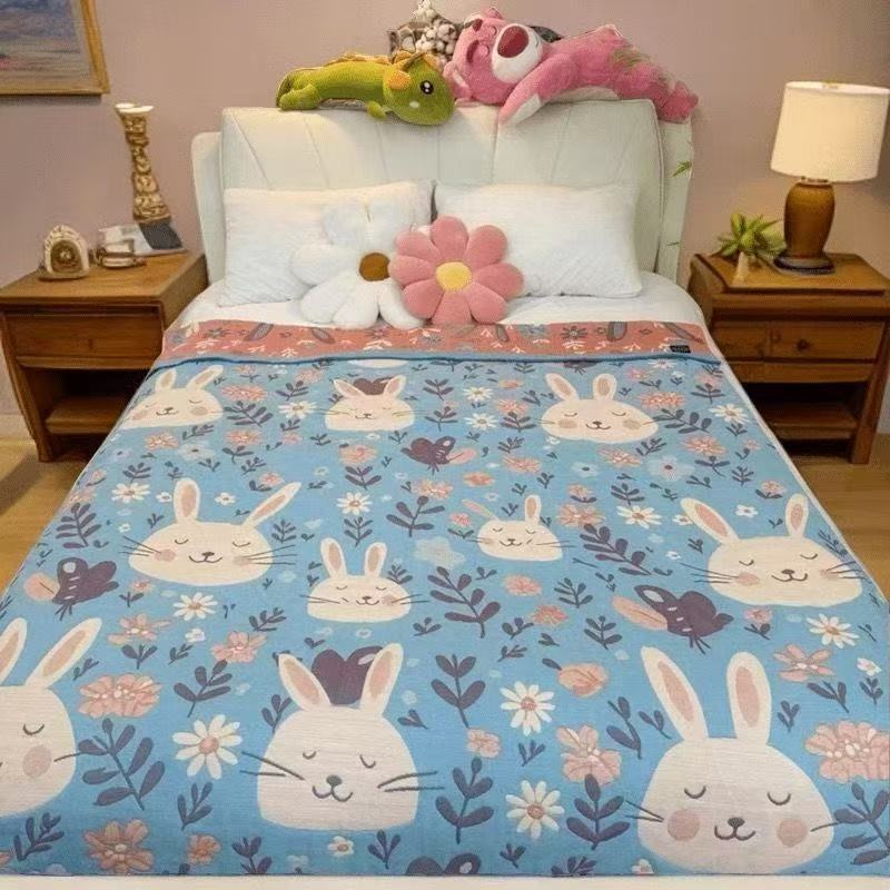 A meditating rabbit throw blanket / 150*200CM