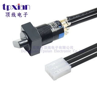 厂家定制 HN16F-22X2 镀金旋钮开关 转MX3.96 3P 设备电源开关线
