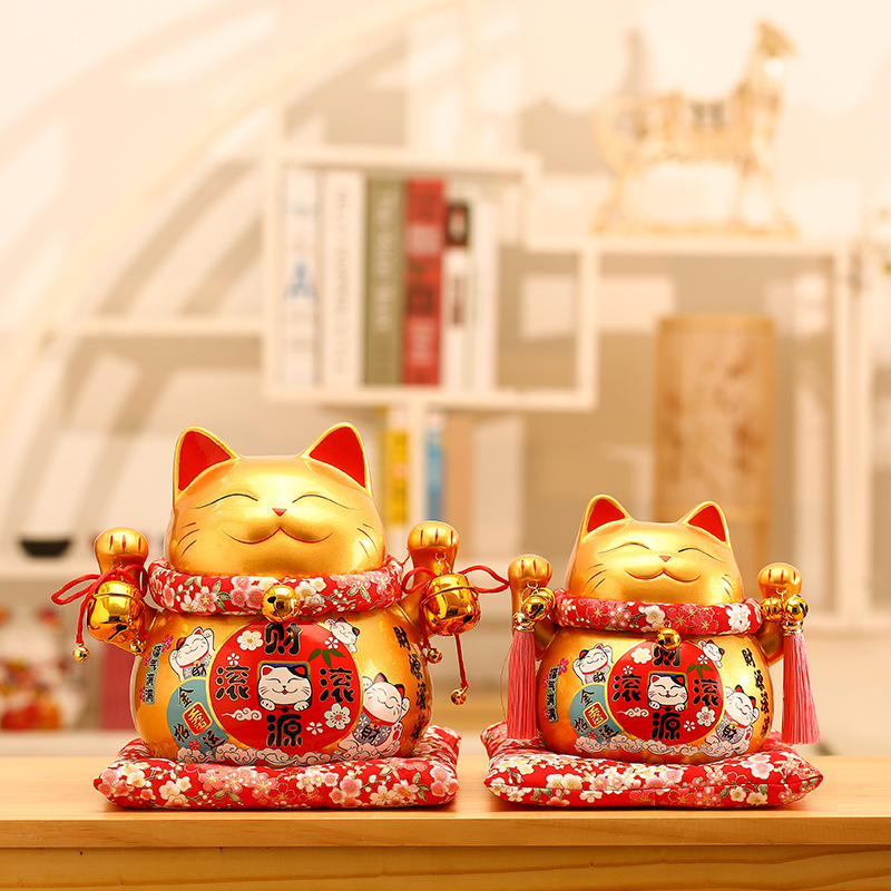云华陶瓷招财猫摆件创意存钱罐客厅收银台装饰品乔迁店铺开业礼物