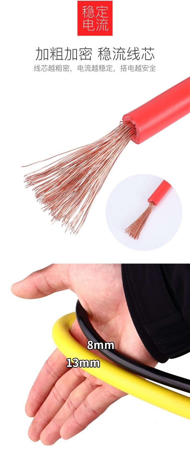 Car Battery Jumper Cables Pure Copper Jumper Wires for Connecting Batteries, Alligator Clips for Starting Cars, and Jumper Wires