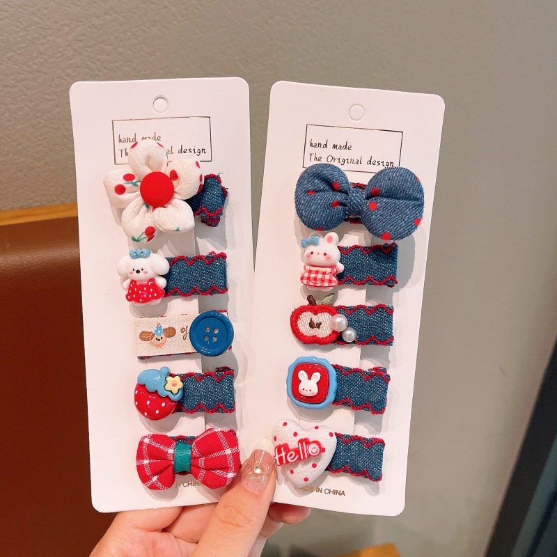 Clip de cabello de arco para bebé no daña cabello jeans perlas para bebés BB clip de cabello para niños laterales para niñas