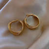 Gold exaggerated hoop earrings 3cm