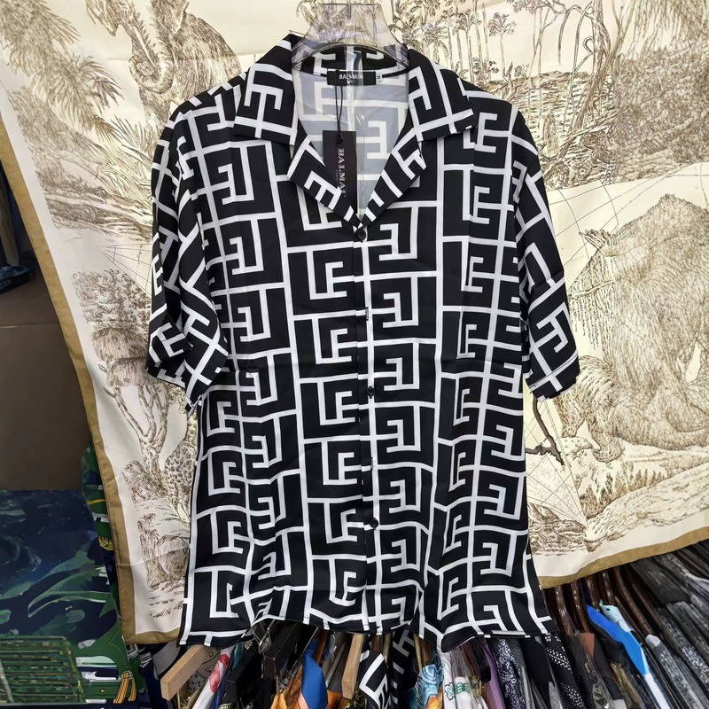8159 In-stock foreign trade wholesale niche trendy brand Casablanca 2026 new men's all-over printed short-sleeve shirt trendy