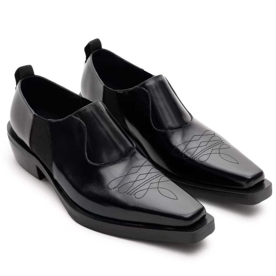 ShoeVault 2025 Niche Pointed Leather British Commuter Men's Height-Increasing New Derby Wizard Slip-On Busins Formal Low-Top_vogvips.com