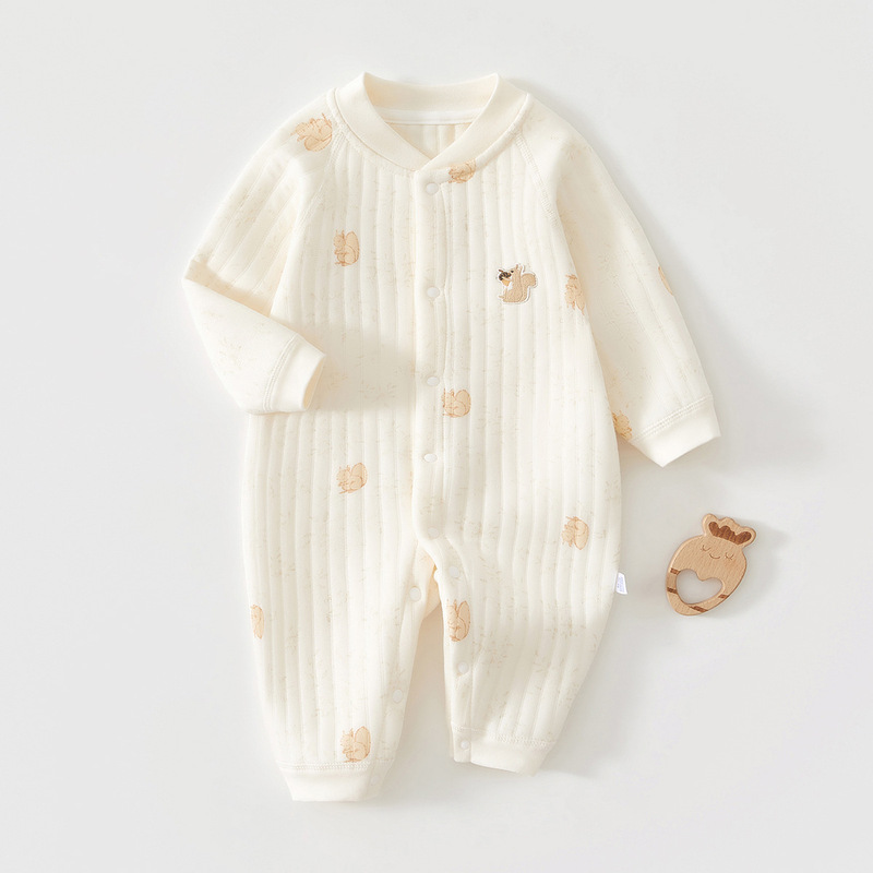 婴幼儿衣服春秋冬款三层保暖夹棉外出家居服宝宝内搭爬服安阳童装|undefined