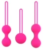 Three sets of pink bags