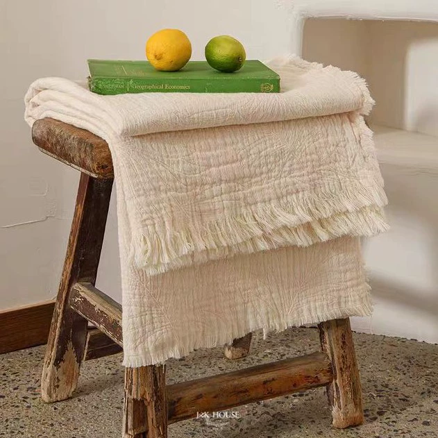 Толстые хлопковые четырехслойные марлевые одеяла цвета жаккардовые кисточки одеяла диваны одеяла для офисного сна одеяла