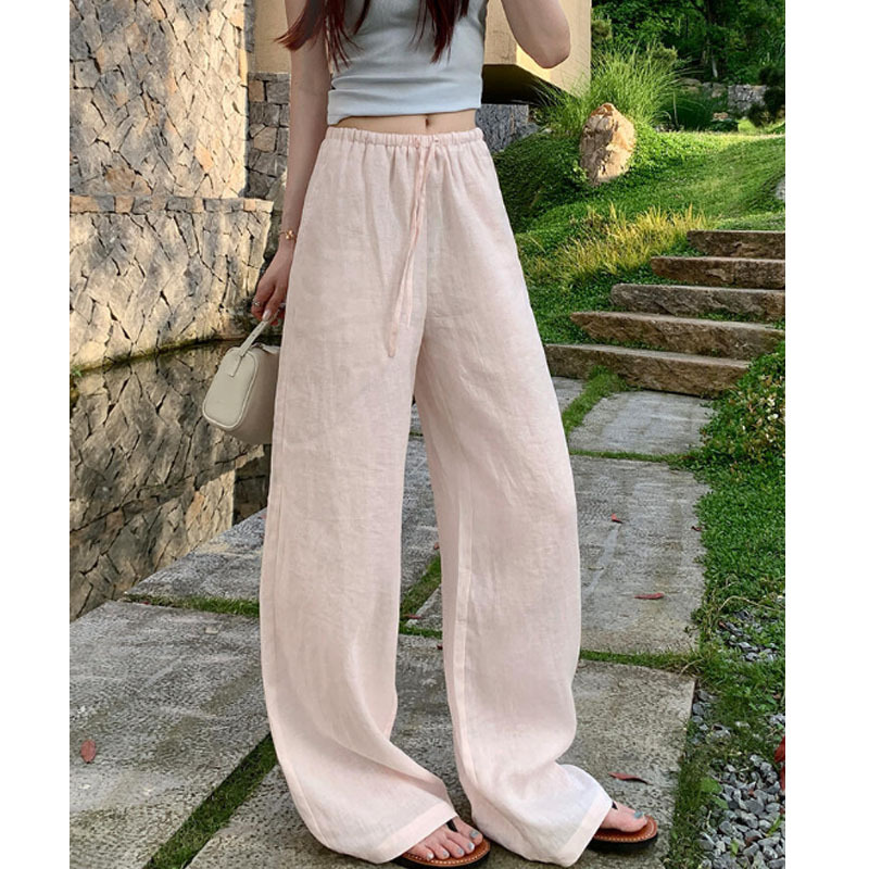 2026 Summer New Style Comfortable Casual Linen Pants, Straight-Leg Pants, Non-Transparent, Non-Shrinkable, Available for Dropshipping