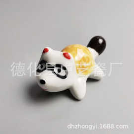 狸陶瓷日式杂货  筷子架筷架筷托 陶瓷可爱摆件 创意家居摆件