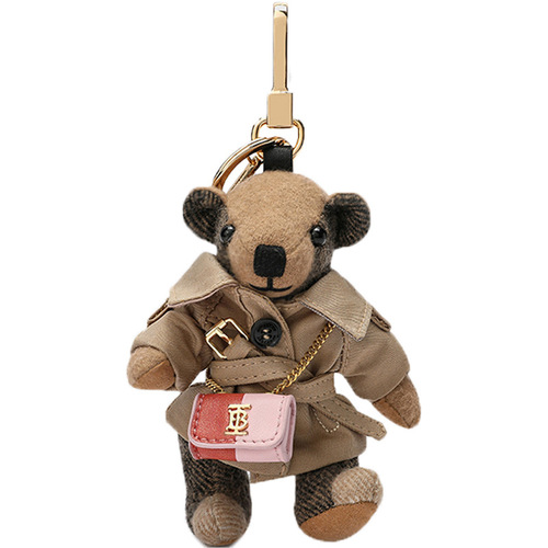 Cute Plush Teddy Bear Windbreaker Hoodie Ornament Decor Bag Hook Accessory Cartoon Cute Couple Car Keychain Trendy
