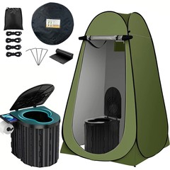 屋外用の高さと大きさを増したトイレテントの組み合わせ、取り外し可能な車載トイレ、キャンプ、長距離高速自動運転