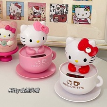 太阳能摇头凯蒂猫汽车饰品摆件创意卡通可爱点头kt猫