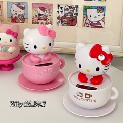 ソーラーシェイキングヘッドハローキティカーアクセサリー装飾品クリエイティブ漫画かわいい頭を振るkt猫