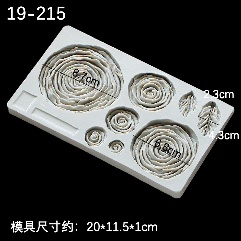 Tamaño 8-piece Rose hojas flor encaje decoración silicona fondant molde DIY hornear cake Edge decoración molde