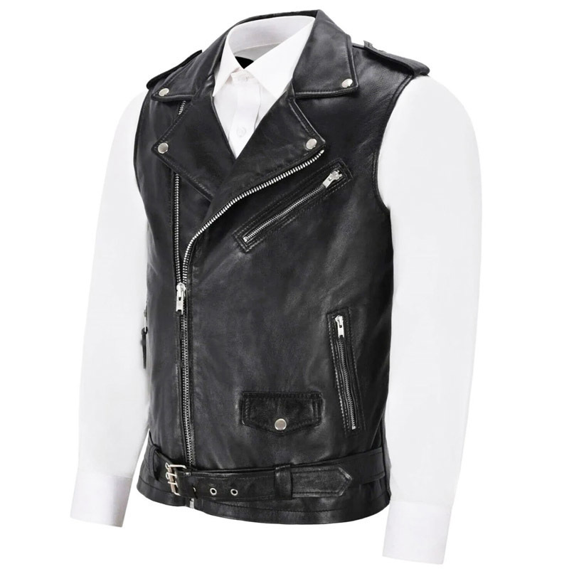 2025 New Popular Foreign Trade Men's Leather Jacket Leather Vest Men's Motorcycle Jacket Pu Vest Men's Style 2025 New Popular Foreign Trade Men's Leather Jacket Leather Vest Men's Motorcycle Jacket Pu Vest Men's Style