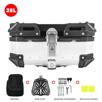 Motorcycle trunk Motorcycle Universal - 28l-flat-tail-boxsilver