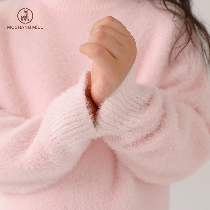 Niños imitación de agua suéter de invierno niñas otoño y invierno nuevo estilo coreano jersey niños de mediana edad tendencia de chaqueta roja Año Nuevo