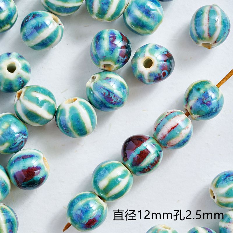 Jingdezhen joyería de cerámica DIY accesorios de la joyería flor esmalte sandía perlas haciendo collar pulsera tejida femenina material