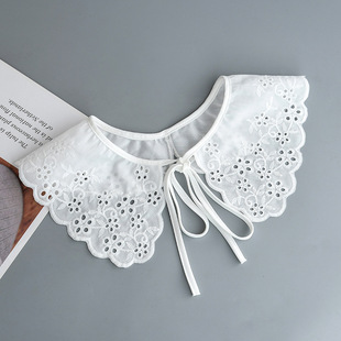 Embroidered Floral Lace-Up Shawl Multi-Functional Water-Soluble Exterior Decorative Fake Collar Top