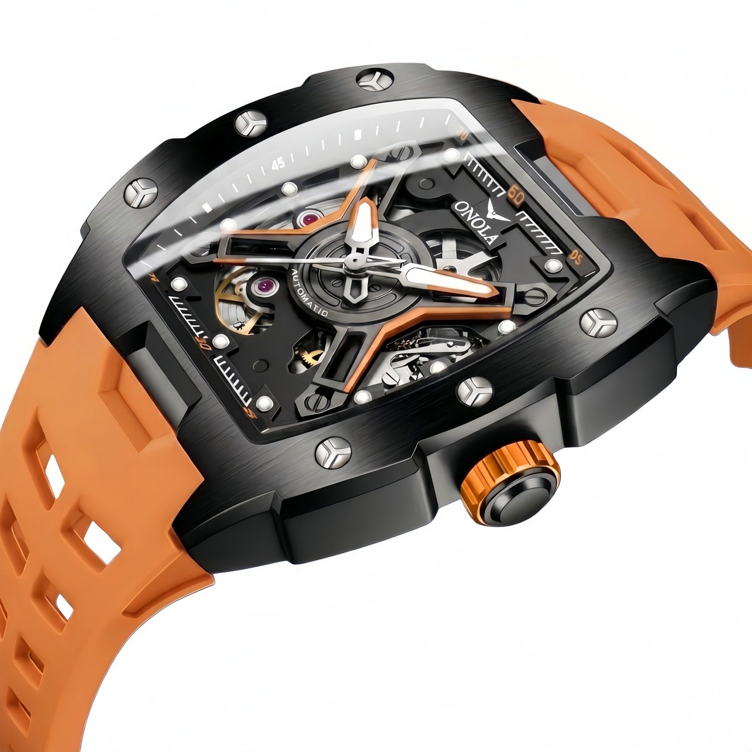 Fashionable automatic mechanical silicone waterproof hair band