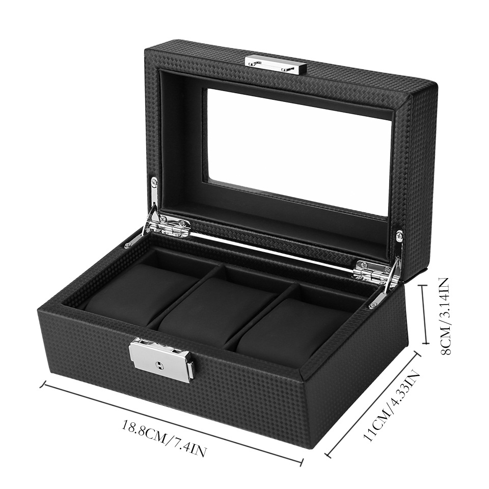 Caja Organizadora de Relojes, Joyas y Lentes de Madera para Almacenamiento y Exhibición