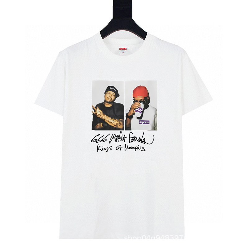 ヘビーウェイトクロスボーダー アメリカンファッション Supreme レタープリント Tシャツ BOX ラウンドネック 半袖 メンズ レディース ゆったり カジュアル Tシャツ 男女兼用|undefined