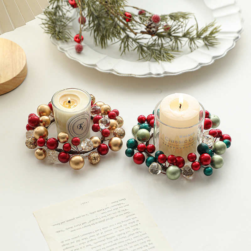 13CM vela de Navidad perfumada guirnaldas de plástico candelabro de hierro forjado decoración de la atmósfera de escritorio de la sala de estar