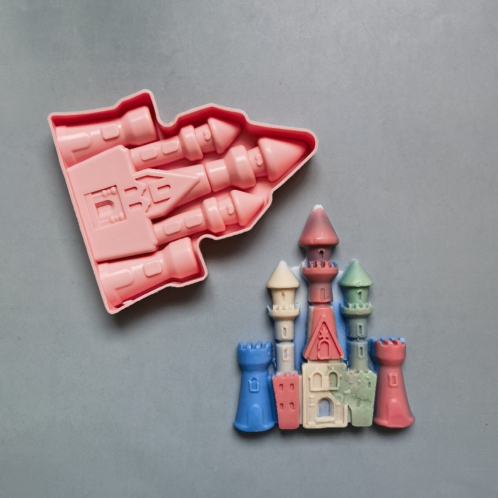 Ejiao Castle 288 Molde de silicona Pudín Molde de postre Decoración de pasteles Utensilios de cocina para hornear