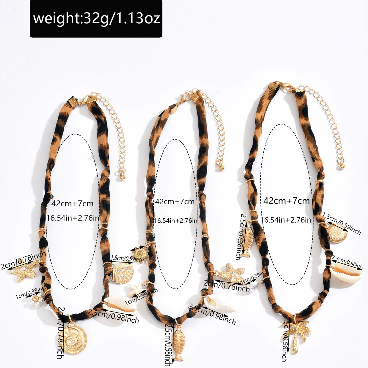 Leopard Print Starfish Shell Hot Selling Fashion New Beautiful Summer Choker Personality Niche Hip-Hop_voghion.com