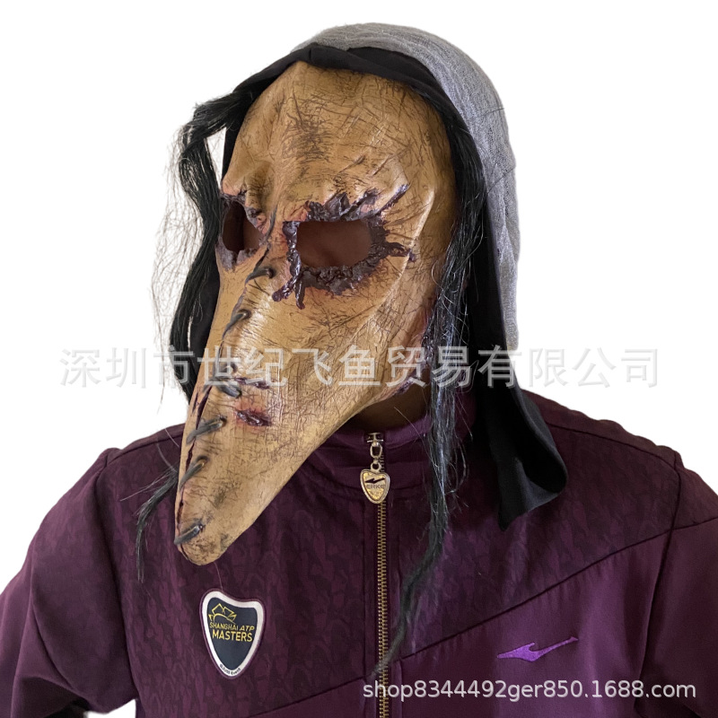 Halloween máscara de cabeza de pájaro sangriento espectáculo de máscaras de terror animal asustador casa embrujada cámara secreta escape guión asesinar props