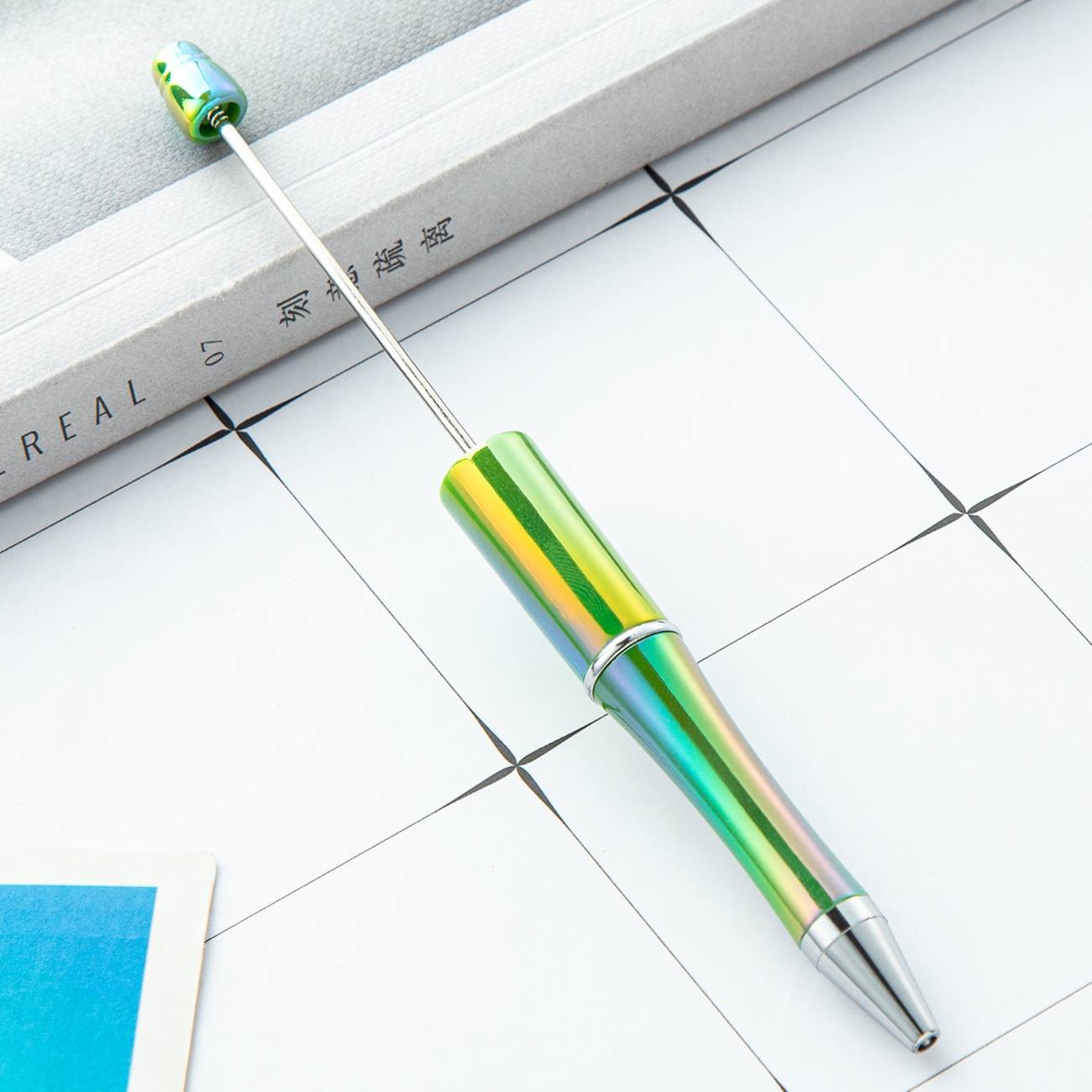 Inventario de bolígrafo de plástico mayorista creativo DIY manuales bolígrafo de plástico UV gradiente nuevo bolígrafo de bola