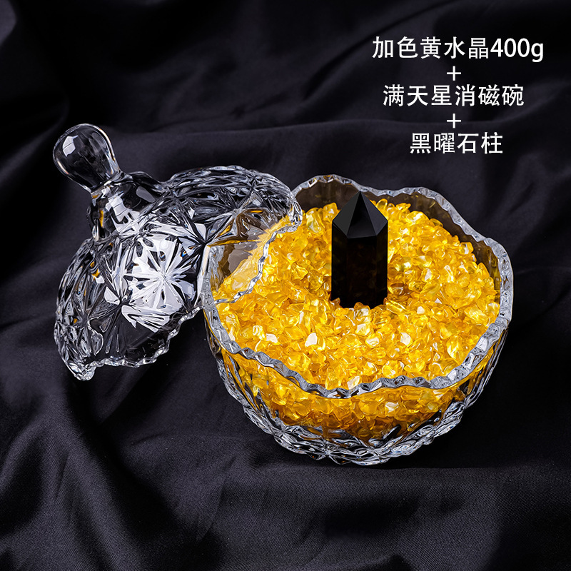 Bát khử từ gypsophila 400G màu vàng 4-5cm cột obsidian