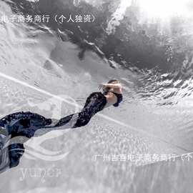 Y美人鱼尾巴泳衣海洋馆拍摄表演鱼皮亮片成人量身银白色小亮片紫