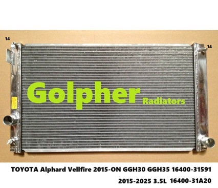Golpher Radiator, suitable for TOYOTA Alphard Vellfire GGH30-3.5L, 15-25